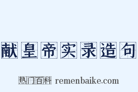 献皇帝实录造句是什么意思的图片